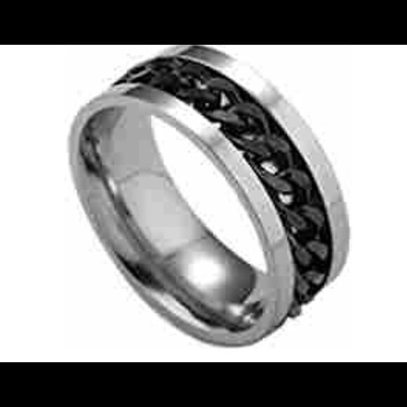Titanium black chain full rotation ring - Picture 5 of 7